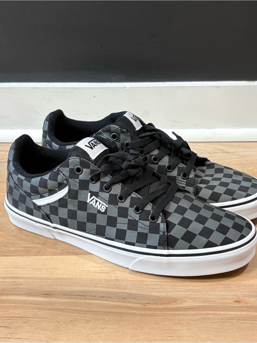 Vans Black & Gray Checkerboard Low-Top Sneakers
